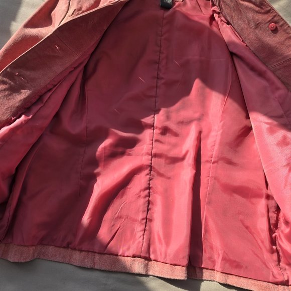Pink Suede Leather Jacket with Nice Detail size M - Picture 9 of 14
